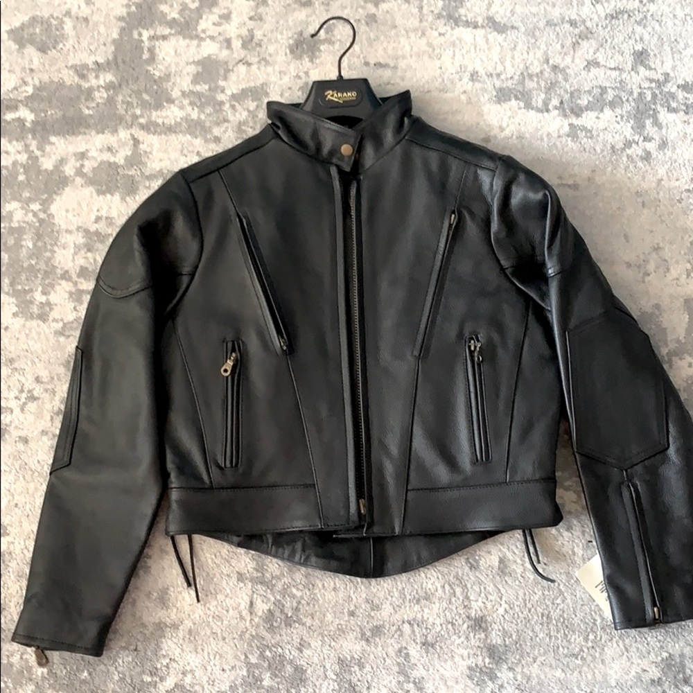 Vintage leather motorcycle jacket